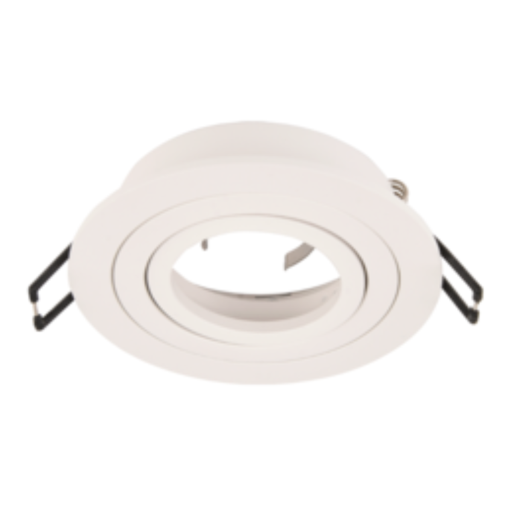 ARTEFACTO DE EMBUTIR REDONDO DICRO X1 MOVIL ALUMINIO BLANCO