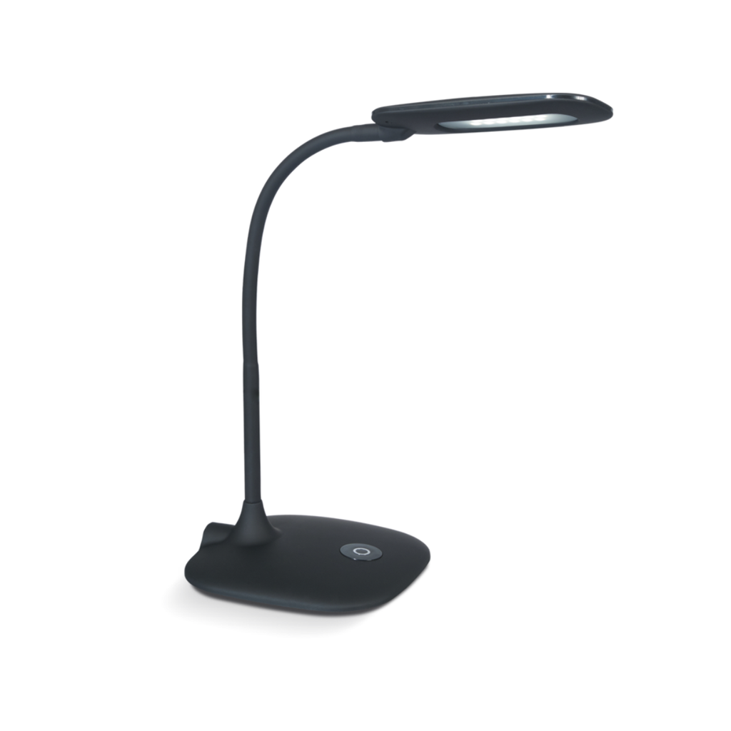 Velador flexible negro con 3 intensidades de luz de led