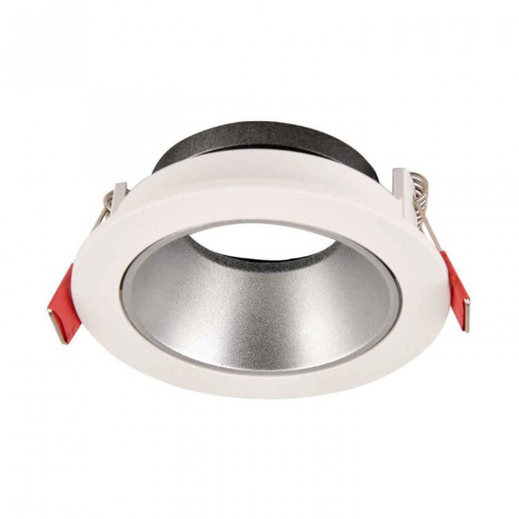 ARTEFACTO DE EMBUTIR REDONDO ANTIDESLUMBRANTE DICRO X1 MOVIL PVC BLANCO-CROMO