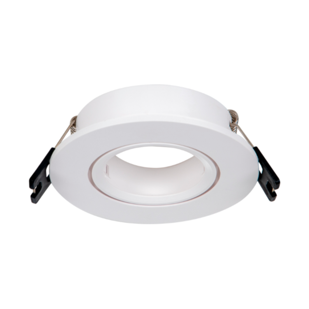 ARTEFACTO DE EMBUTIR REDONDO DICRO X1 MOVIL PVC BLANCO FRENTE