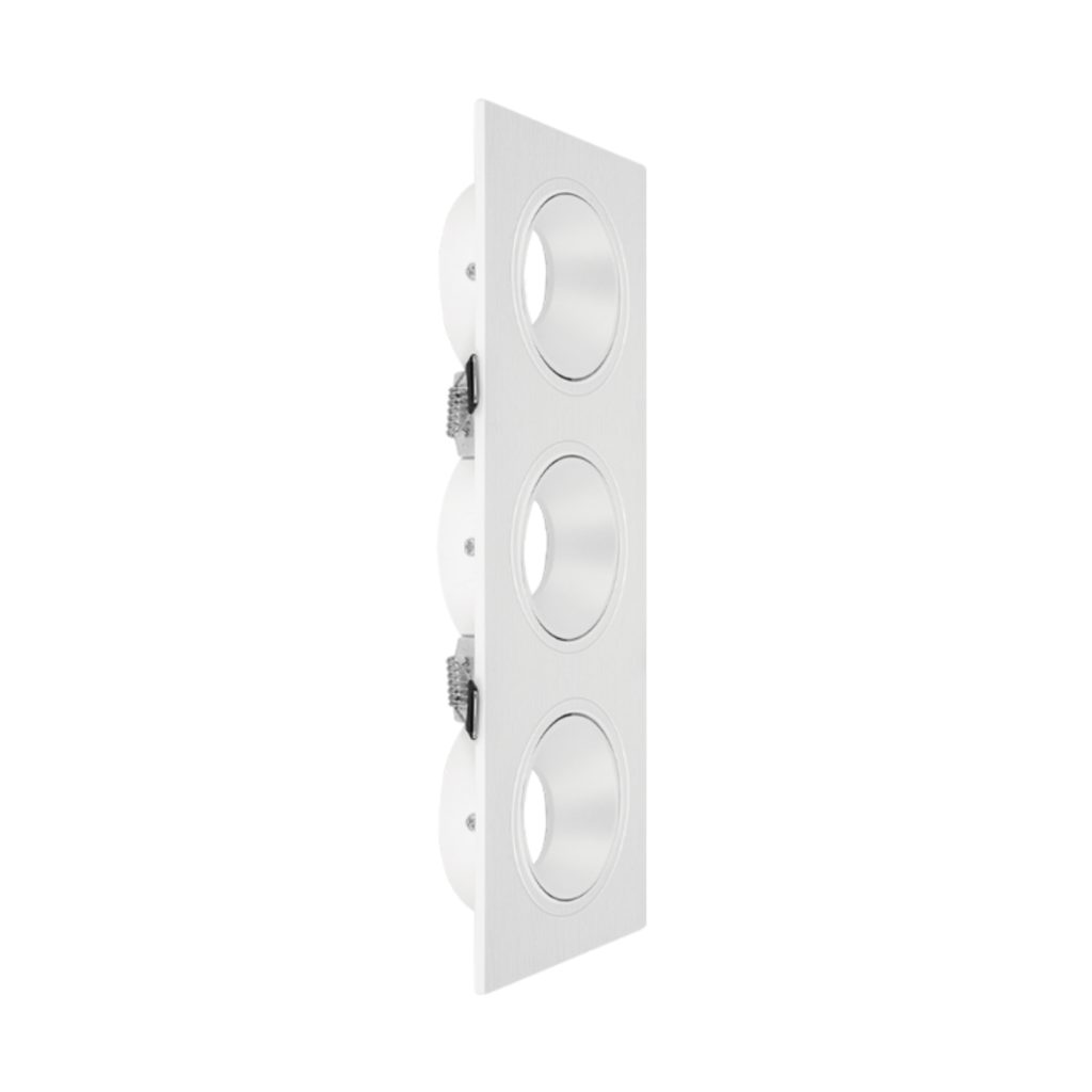 ARTEFACTO DE EMBUTIR CUADRADO ANTIDESLUMBRANTE DICRO X3 MOVIL PVC BLANCO