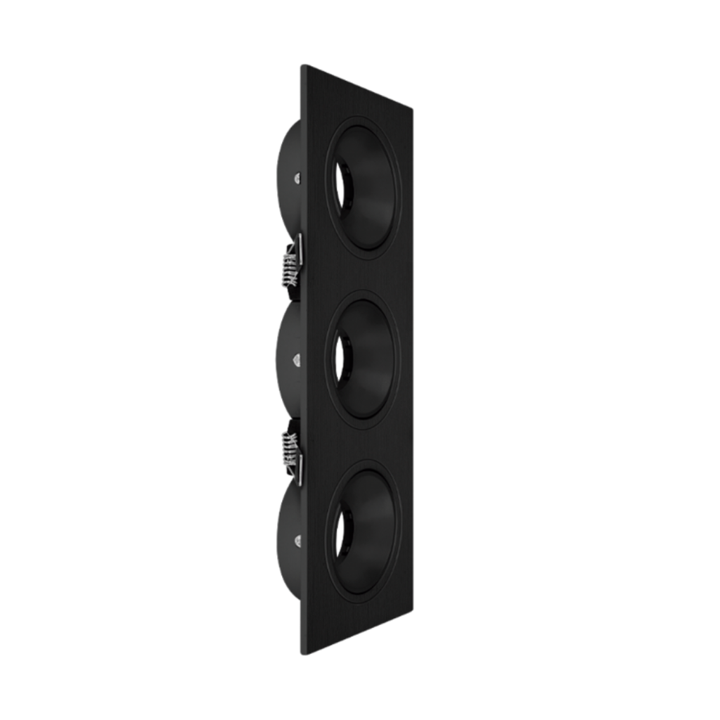 ARTEFACTO DE EMBUTIR CUADRADO ANTIDESLUMBRANTE DICRO X3 MOVIL PVC NEGRO