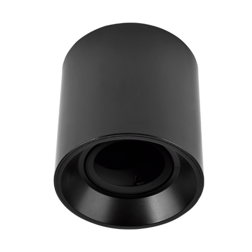 ARTEFACTO PLAFON REDONDO DICRO X1 MOVIL PVC NEGRO RANURADO