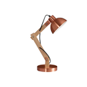 Dis-Lamp. mesa en madera y chapa Cobre c/cable textil para E27