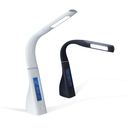 L. mesa dimerizable de 9w de led con reloj+alm.+temp. y USB