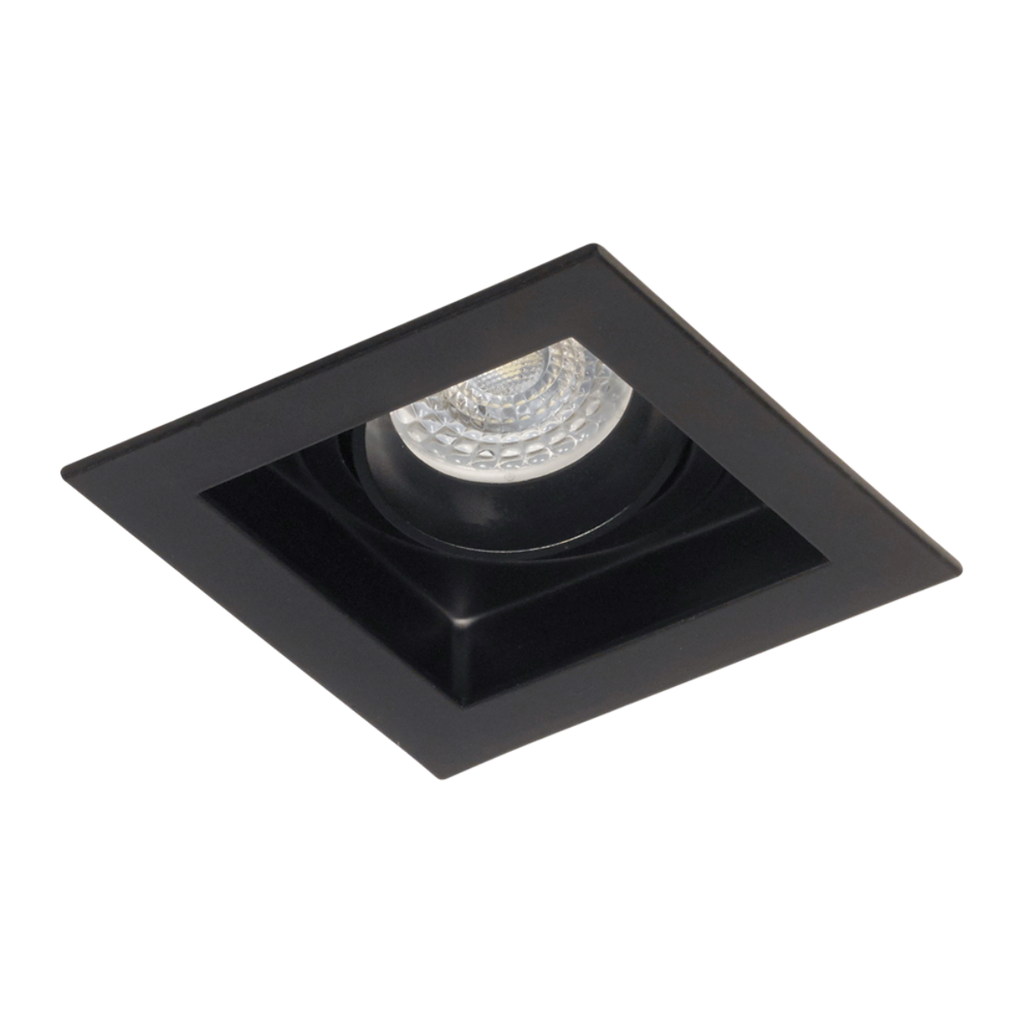 Embutido cuadrado movil aluminio negro para GU10