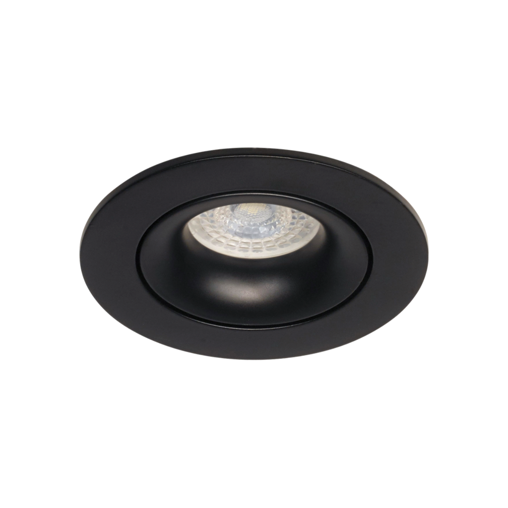 Embutido rerondo movil de aluminio negro para GU10