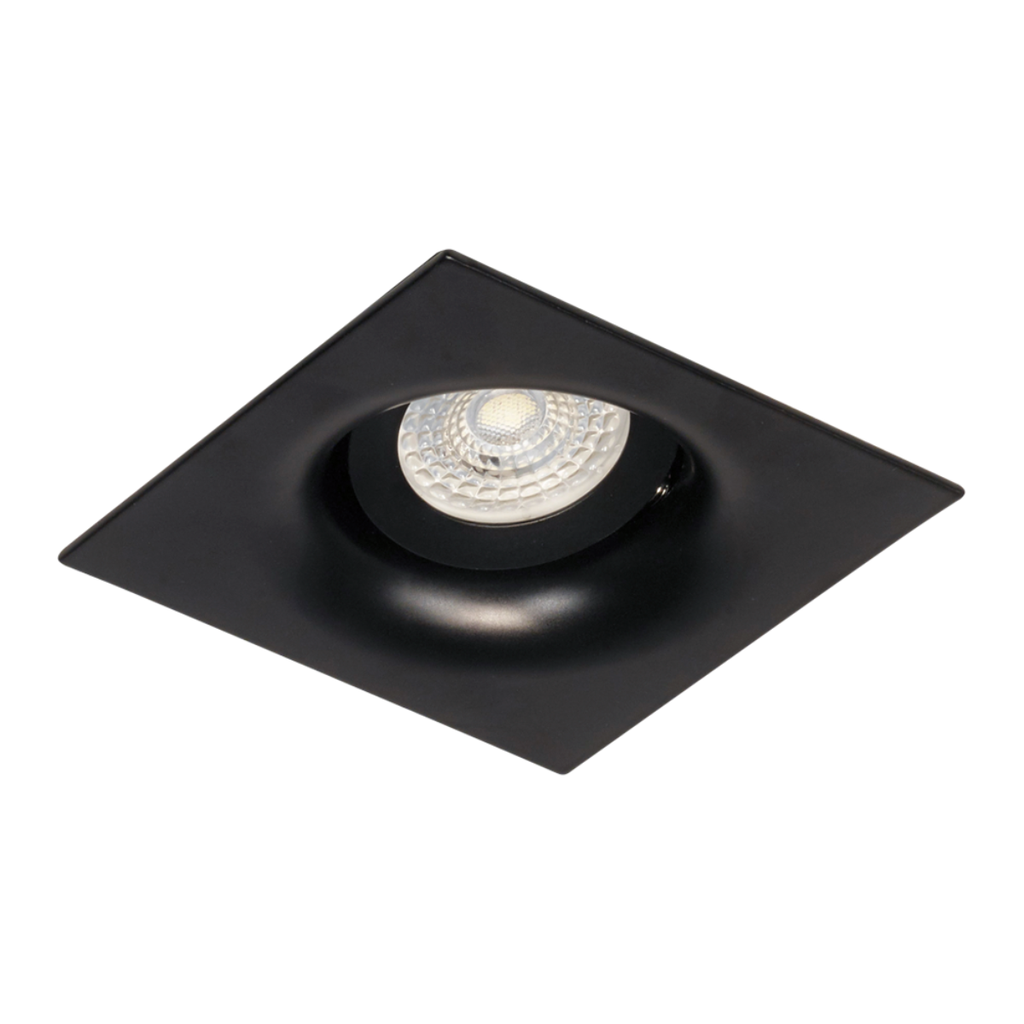 Embutido cuadrado movil de aluminio negro para GU10