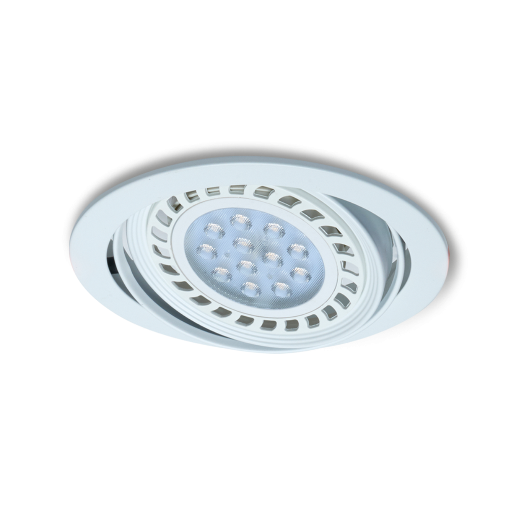 Embutido redondo movil, alum. blanco ø17cm, AR111; GU10