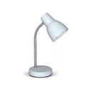 Lampara de mesa Blanca con barral y flexible cromo para E27