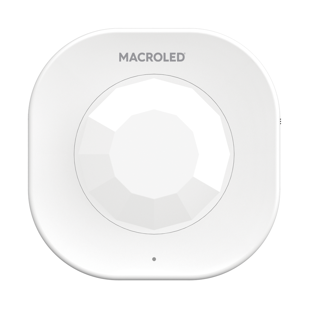 SENSOR DE MOV SMART TECHO BLANCO MACROLED, 5M DE ALCANCE, 360º, BATERIA RECARGABLE X USB