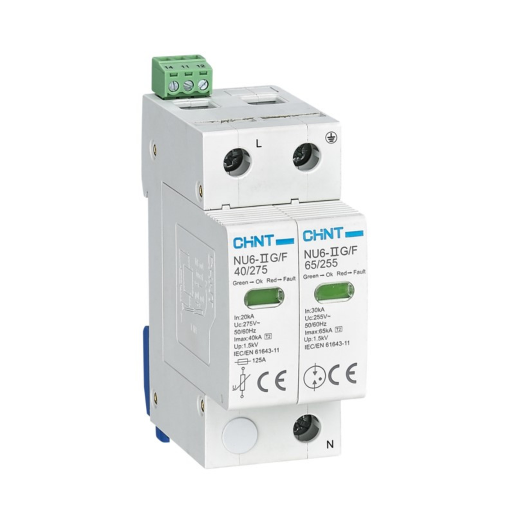 PROTECTOR CONTRA SOBRE TENSIONES - 2 POLOS 40 KA/275V