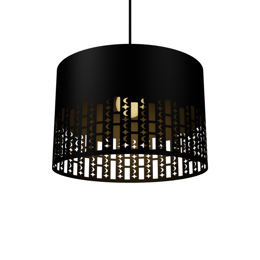 COLG CHAPA NEGRO REDONDO 1 LUZ                    