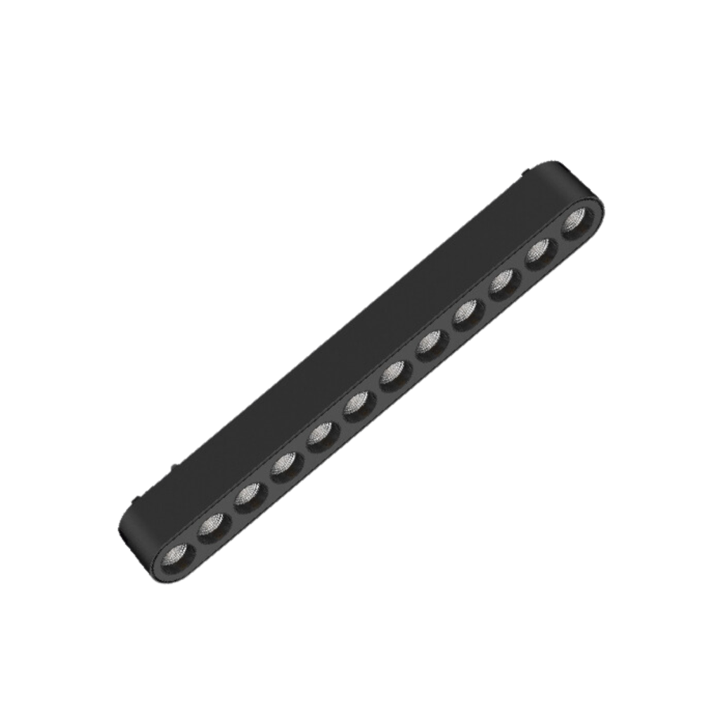 CABEZAL FOCAL NEGRO PARA RIEL MAGNETICO SKYLINE 222MM MACROLED, DC48V, 12W, 2700K, 36°, RA>90