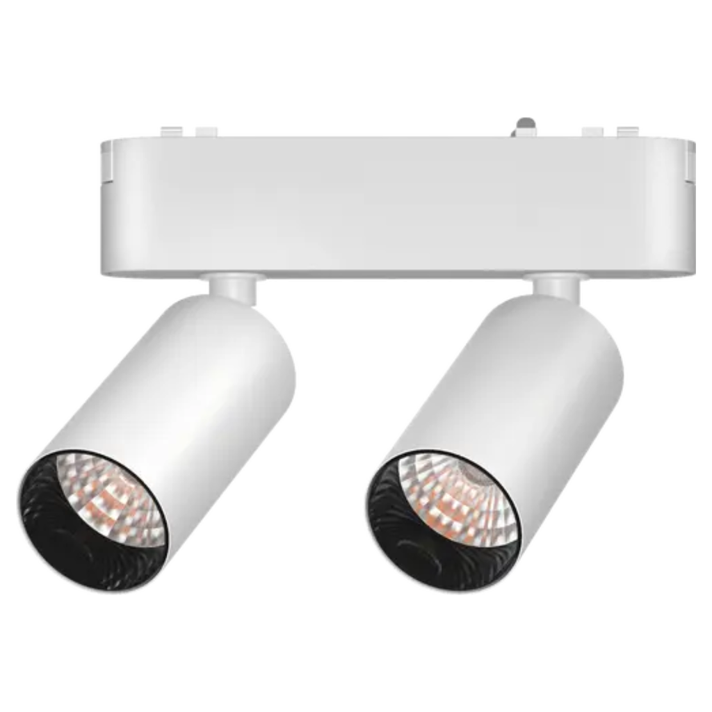 CABEZAL MOVIL DOBLE ANTIDESLUMBRAMIENTO BLANCO PARA RIEL MAGNETICO SKYLINE ø31MM MACROLED, DC48V, 10W, 2700K, 36°, RA>90