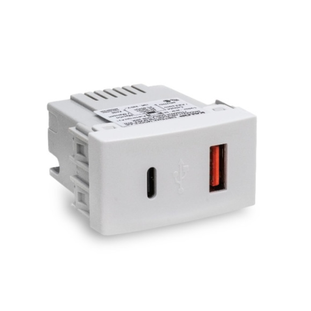 Toma USB A+C 30W Bco s.mód(1ca*10u/8)