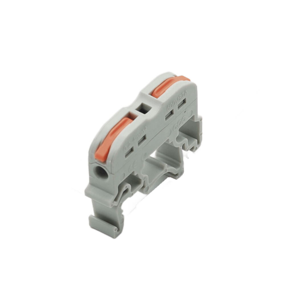 TERMINAL DE CONEXIÓN RAPIDA PARA RIEL DIN - 1 ENTRADA / 1SALIDA - NARANJA