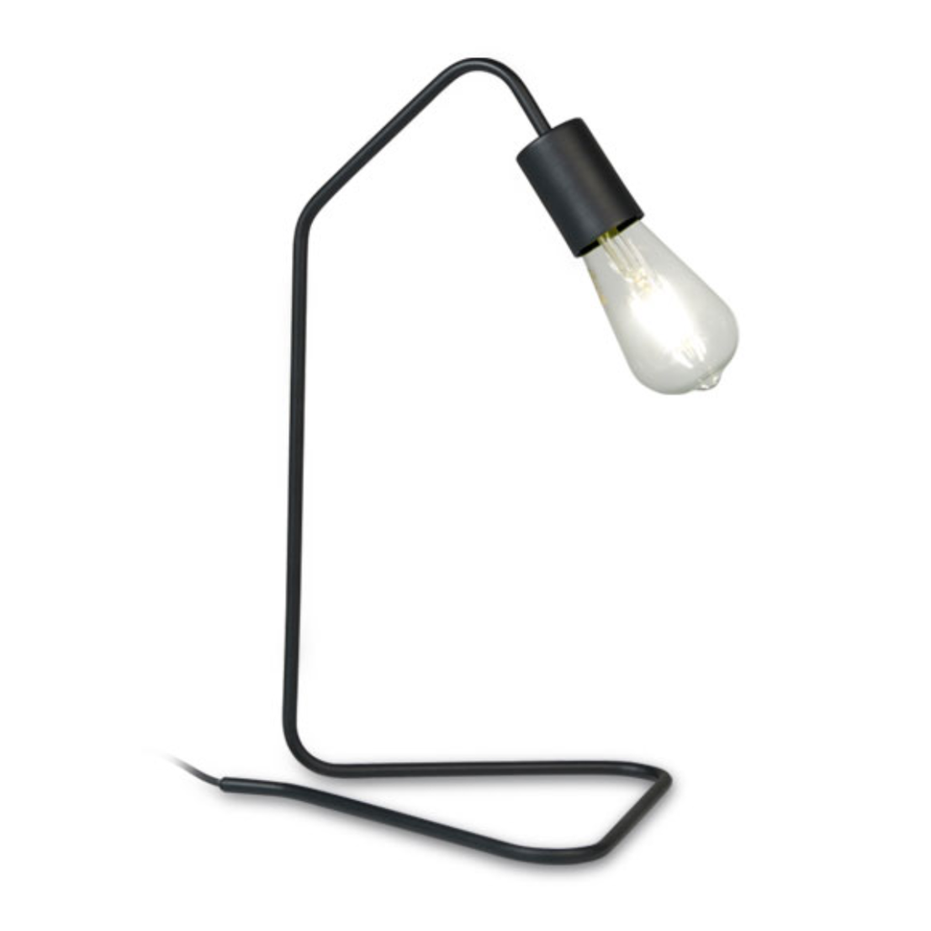 Velador base triangular negro