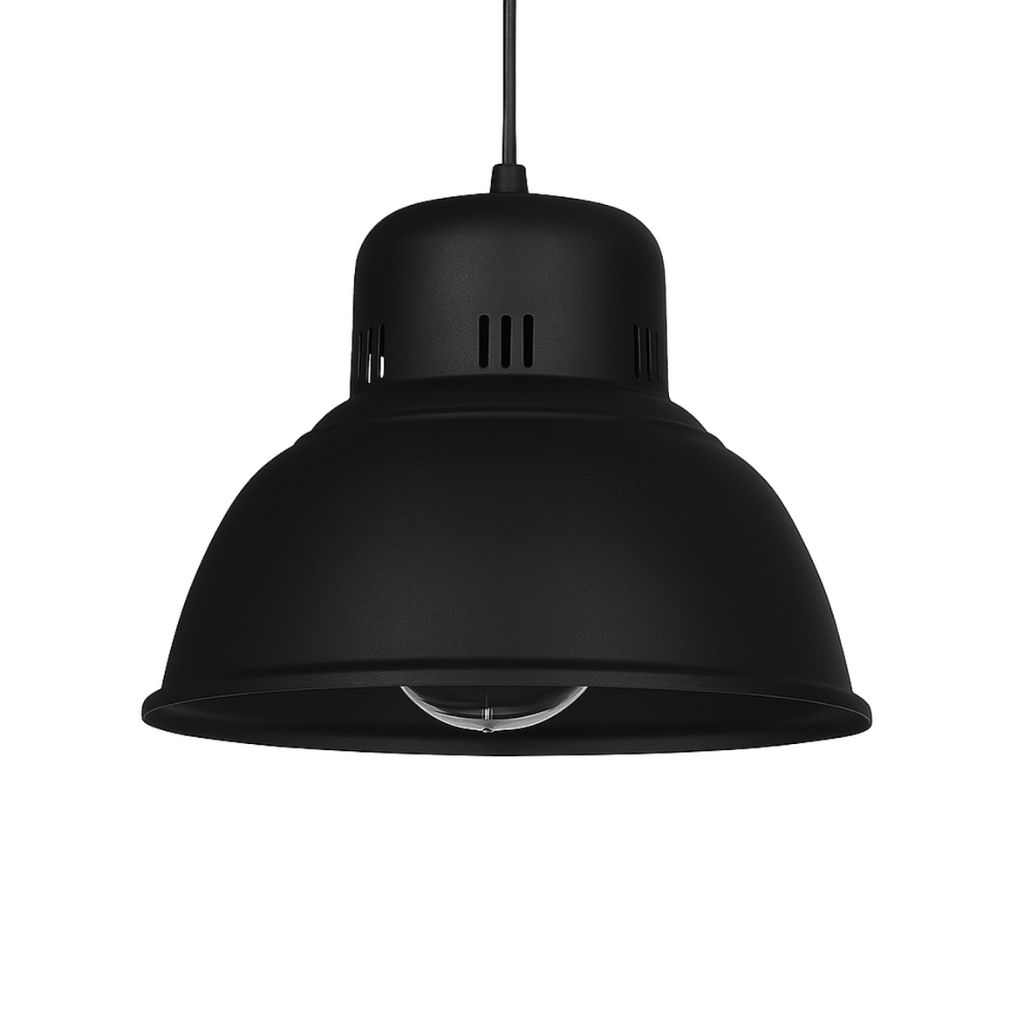 Colgante galponero de aluminio pulido, ø 380 mm negro