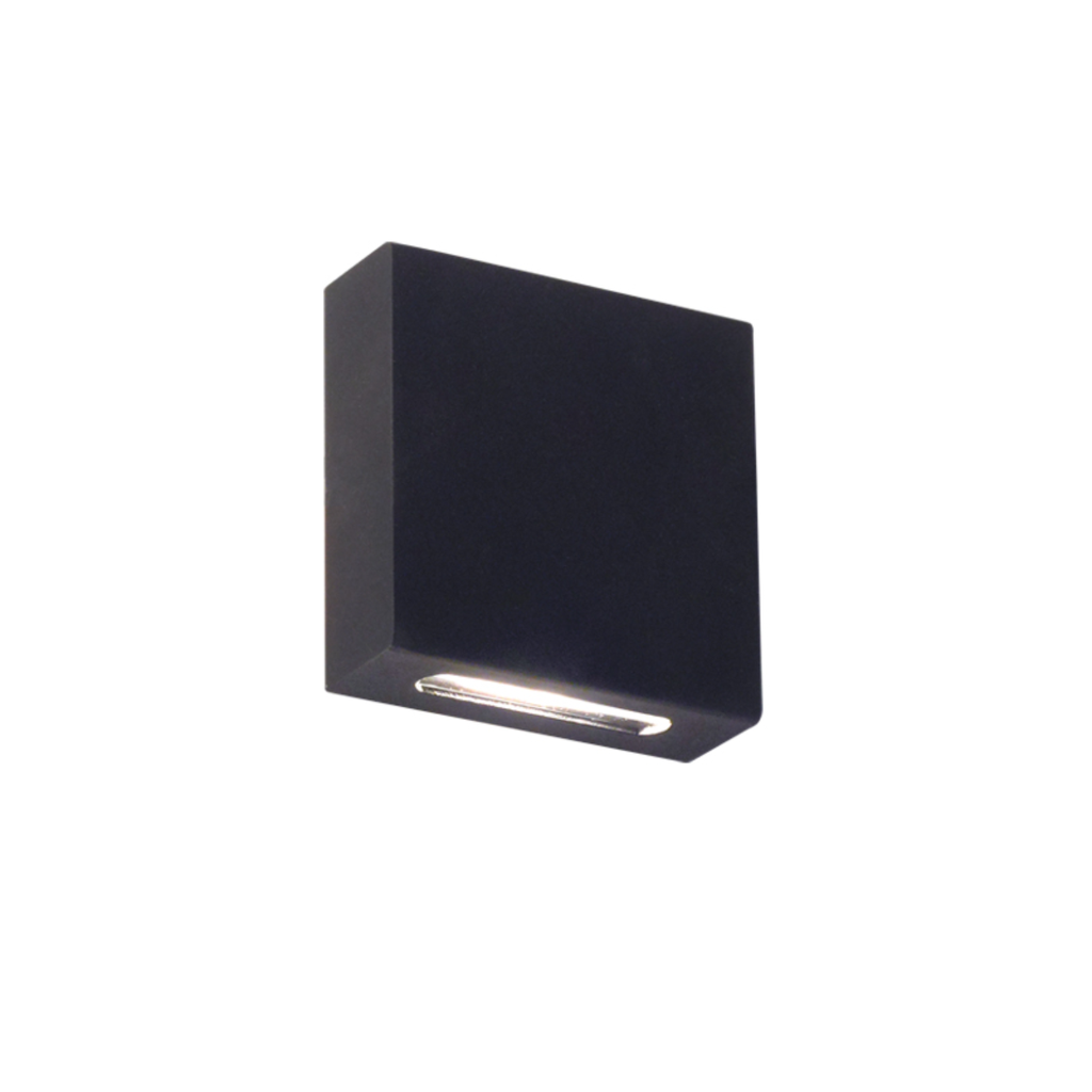 Aplique interior/exterior unidireccional de aluminio para G9 Negro