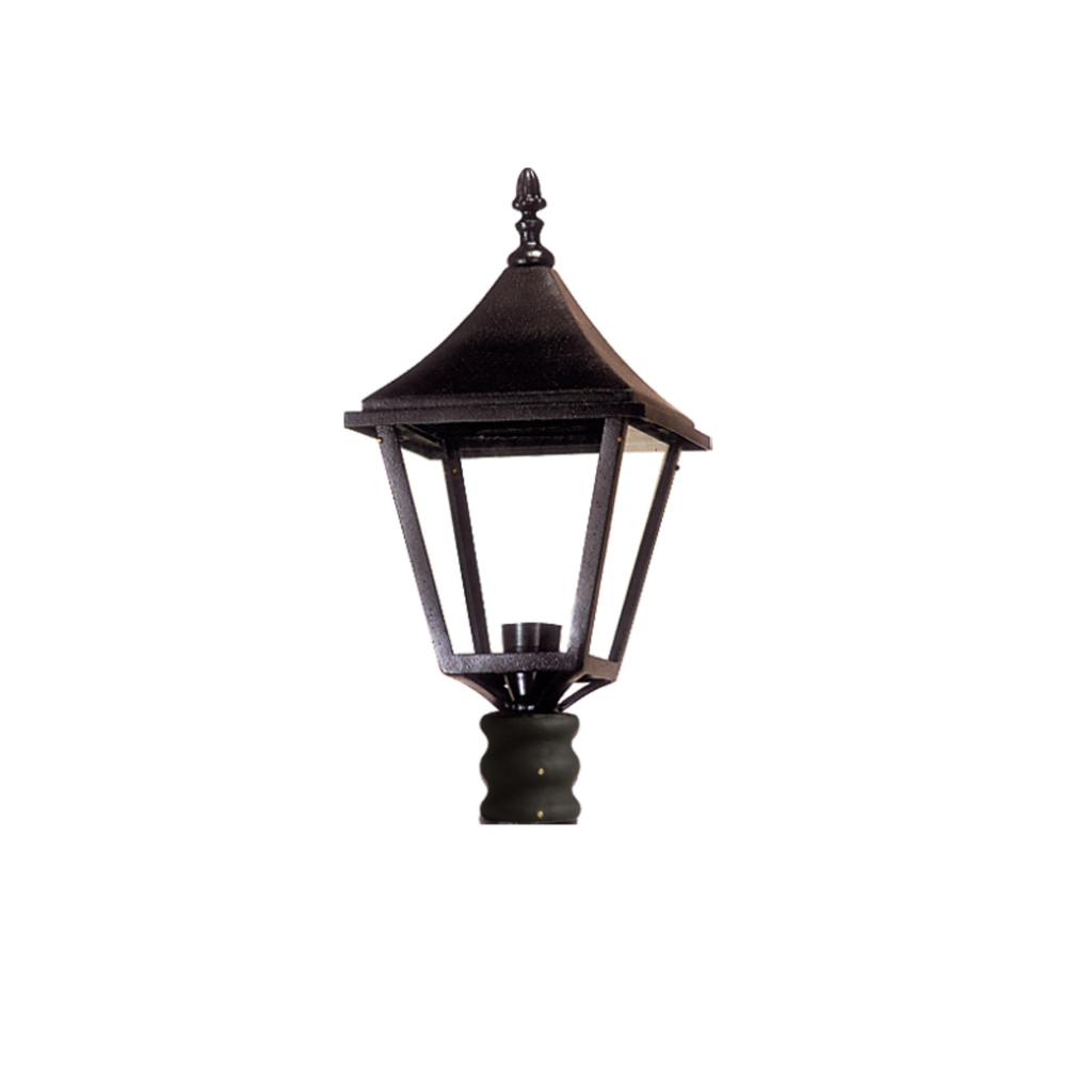FAROL P/ PUNTA DE CAÑO VIDRIO de ALUM Negro