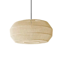 Arima Lámpara Colgante Juana de hierro y tejida en cordón crudo accesorios blancos XL 30x75cm