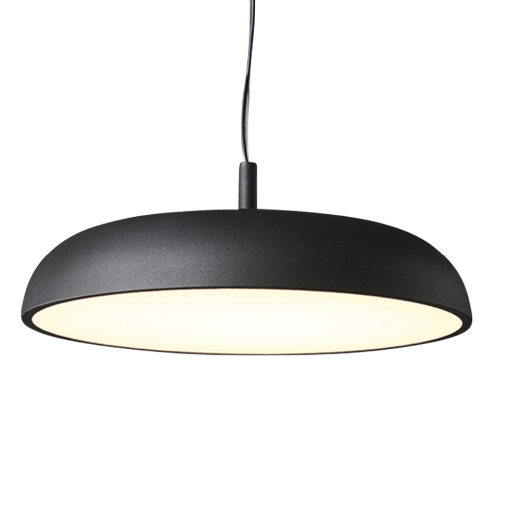 Colgante circular negro ancho de aluminio de ø60cm de 80w led