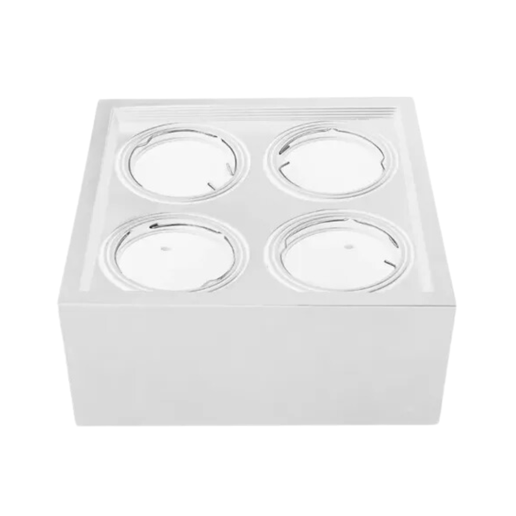 PLAFON CARDANICO AR111 X4 BLANCO ALTO