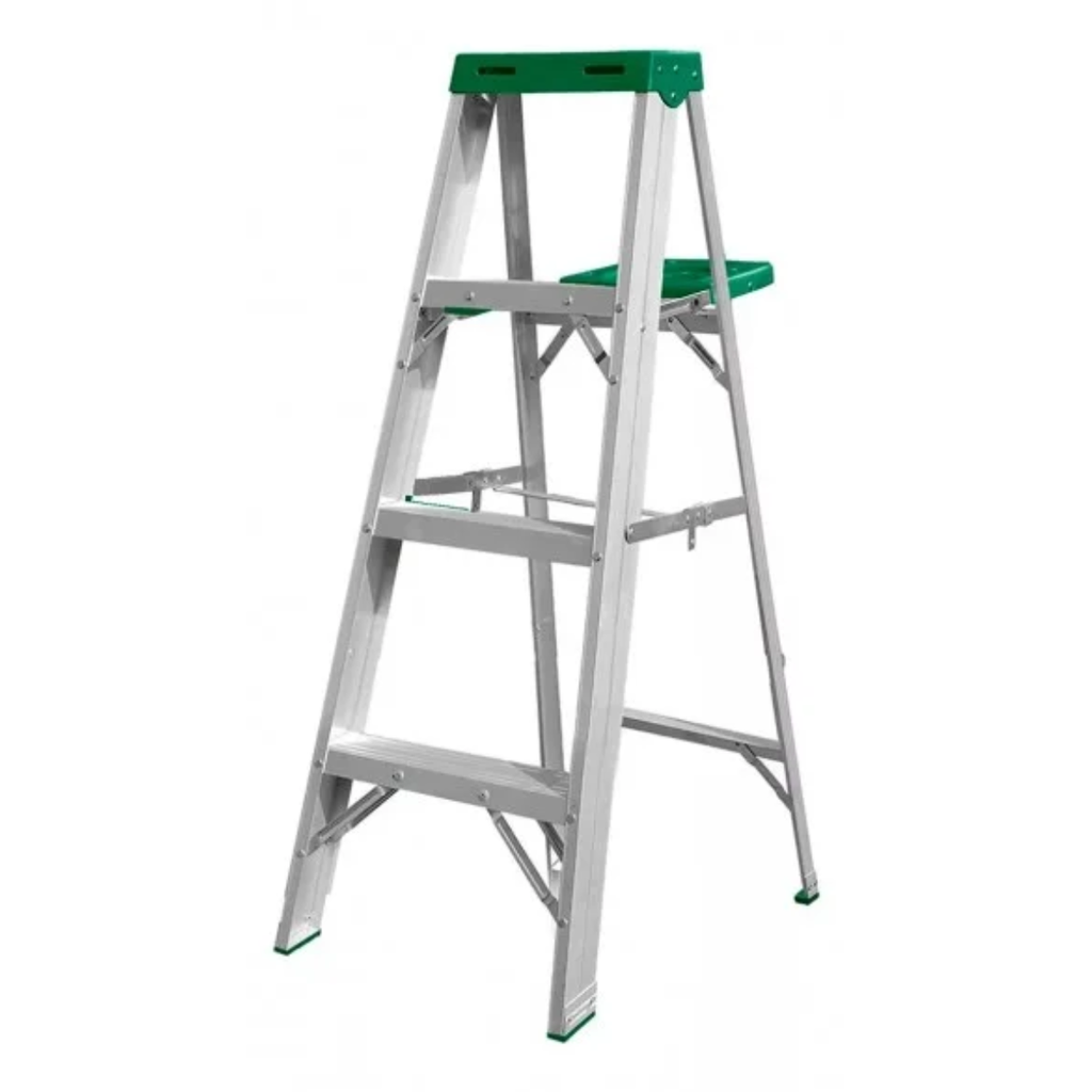 Escalera de trabajo con porta herramientas - Aluminio - Escalones: 3+1 - Carga máxima: 150kg