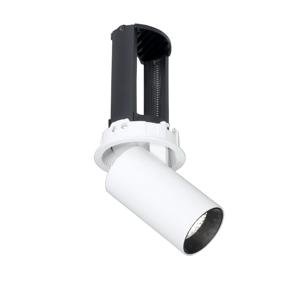 Embutido redondo movil desplazable de aluminio blanco GU10