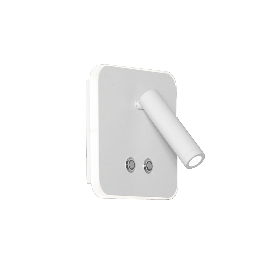 Aplique pared cuadrado con mov e int. Touch blanco 6w+3w
