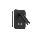 Aplique pared cuadrado con mov e int. Touch negro 6w+3w
