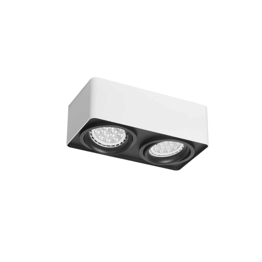 Plafon de 2L movil Cardánico blanco con int negro para AR111