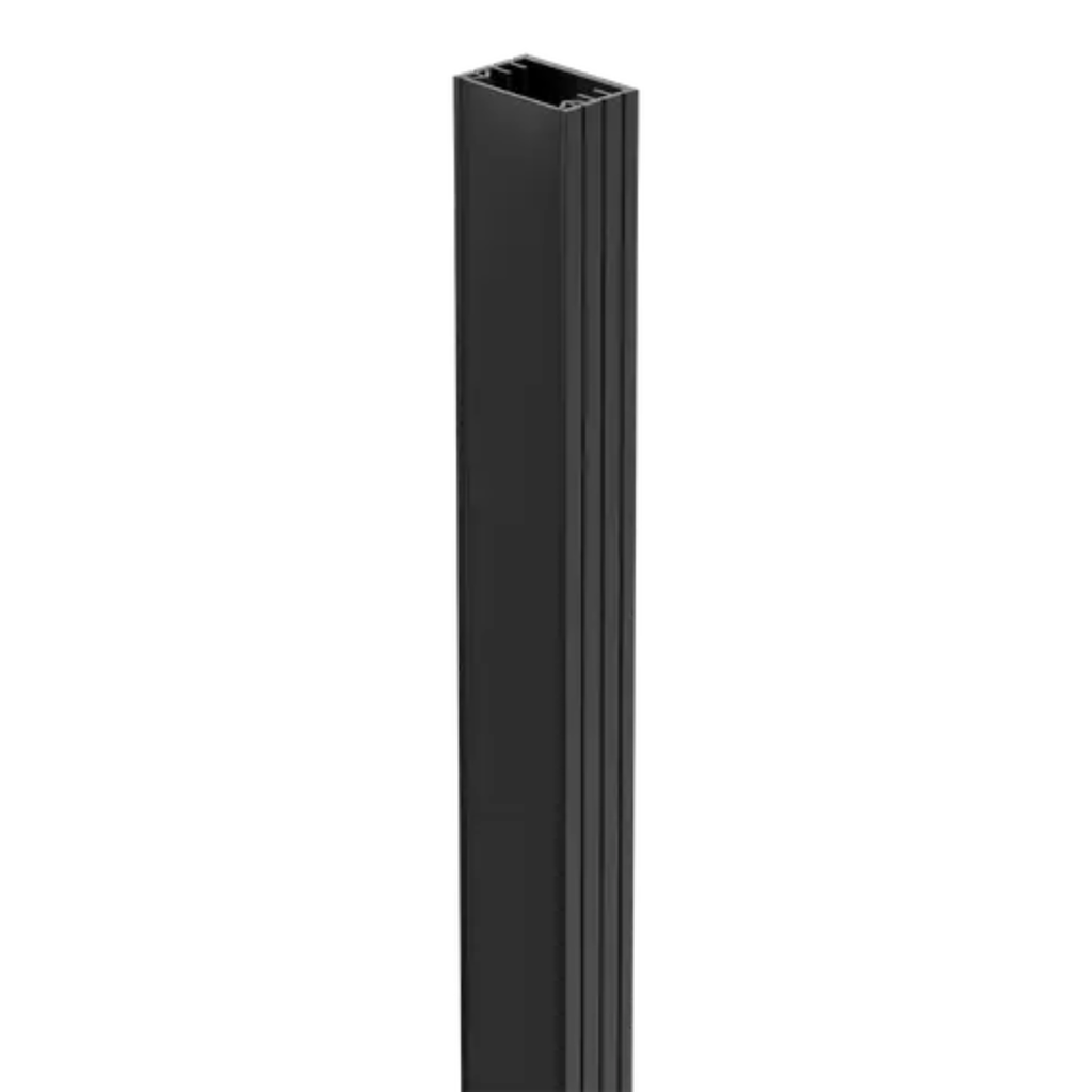 PERFIL DE ALUMNIO MACROLED DE APLICAR, COLOR NEGRO, DIFUSOR NEGRO DE PC, TIRA LED HASTA 12MM, CON ENDCAPS Y CLIPS PARA SUJETAR, LARGO 2 METROS