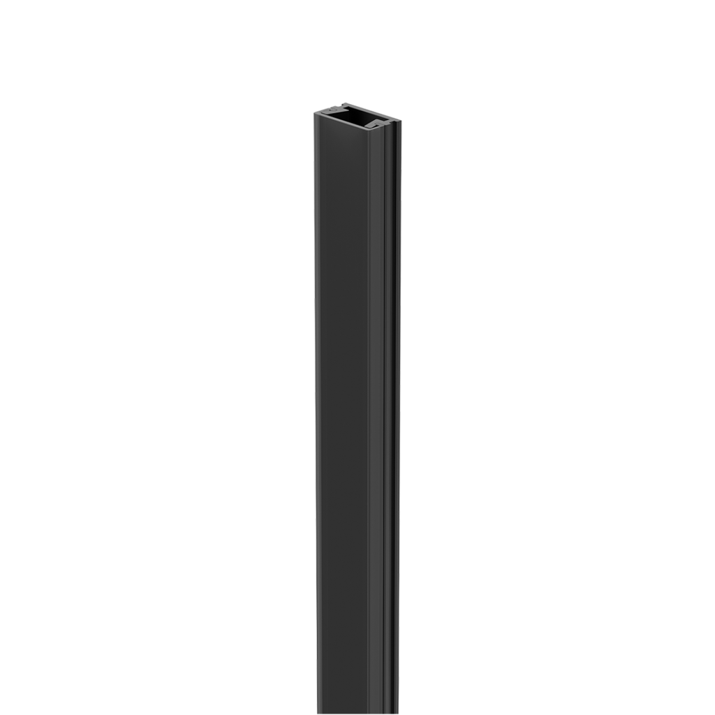 PERFIL DE ALUMNIO MACROLED DE APLICAR, COLOR NEGRO, DIFUSOR NEGRO DE PC, TIRA LED HASTA 8MM, CON ENDCAPS Y CLIPS PARA SUJETAR, LARGO 2 METROS