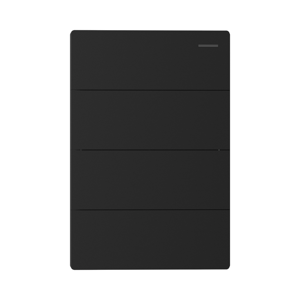 TECLA MILAN NEGRO MACROLED, 4 CANAL, 2 VIAS, AC 250V, 10A MAX. BASTIDOR METALICO