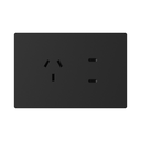 TOMACORRIENTE Y USB-C MILAN NEGRO MACROLED, AC 250V, 10A MAX. 2 USB-C DE 20W, BASTIDOR METALICO
