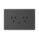 TOMACORRIENTE DOBLE Y USB-C MILAN GRIS MACROLED, AC 250V, 10A MAX. 1 USB-C DE 20W, BASTIDOR METALICO