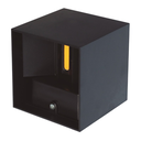 Aplique de pared unidireccional con led integrado 2x4w. Construido en ABS.Uso exterior ip65 negro