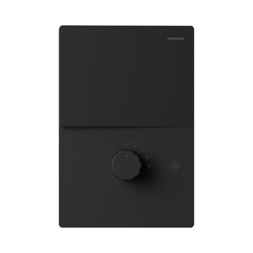 TECLA Y DIMMER PARA VENTILADOR MILAN NEGRO MACROLED, 1 CANAL, AC 250V, 10A MAX. 1 DIMMER, BASTIDOR METALICO