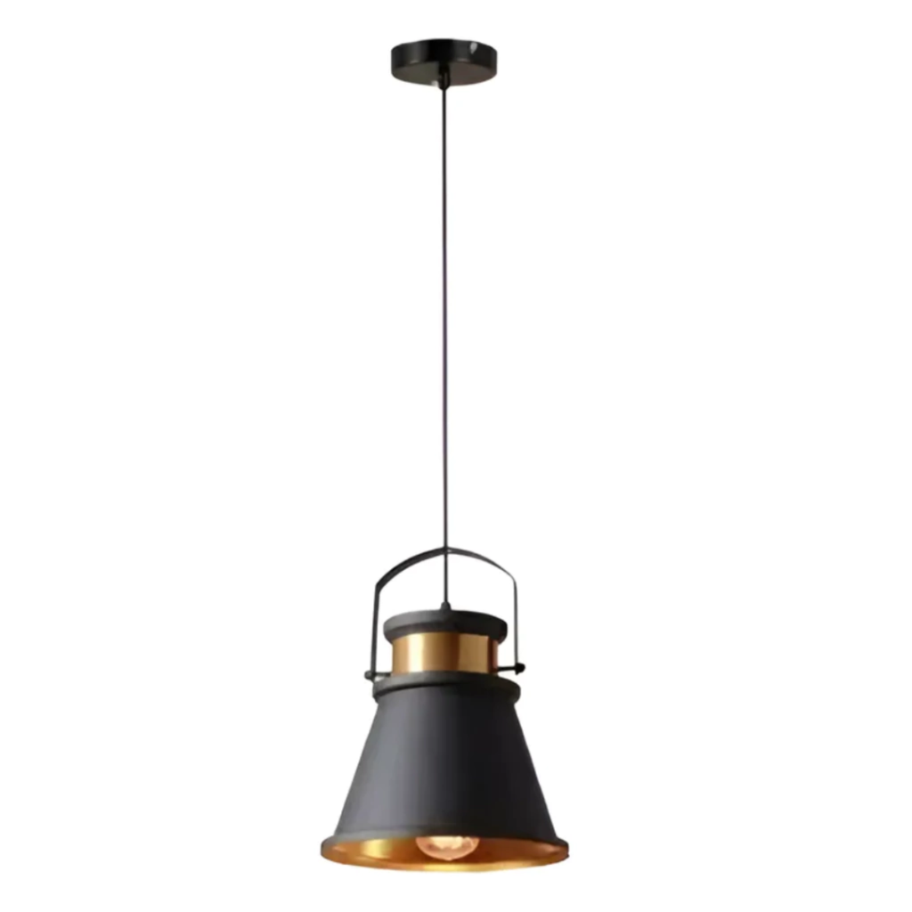 Colgante Negro con detalles color cobre E27
D25cm