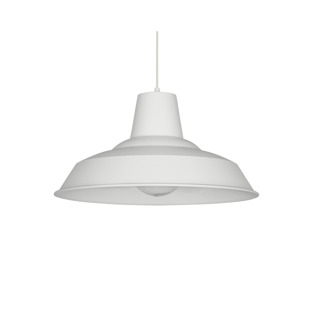 Colgante "BADAJOZ" 1x E-27(Ø:305mm x Al:160mm) Portalamparas E-27 BLANCO TEXTURADO