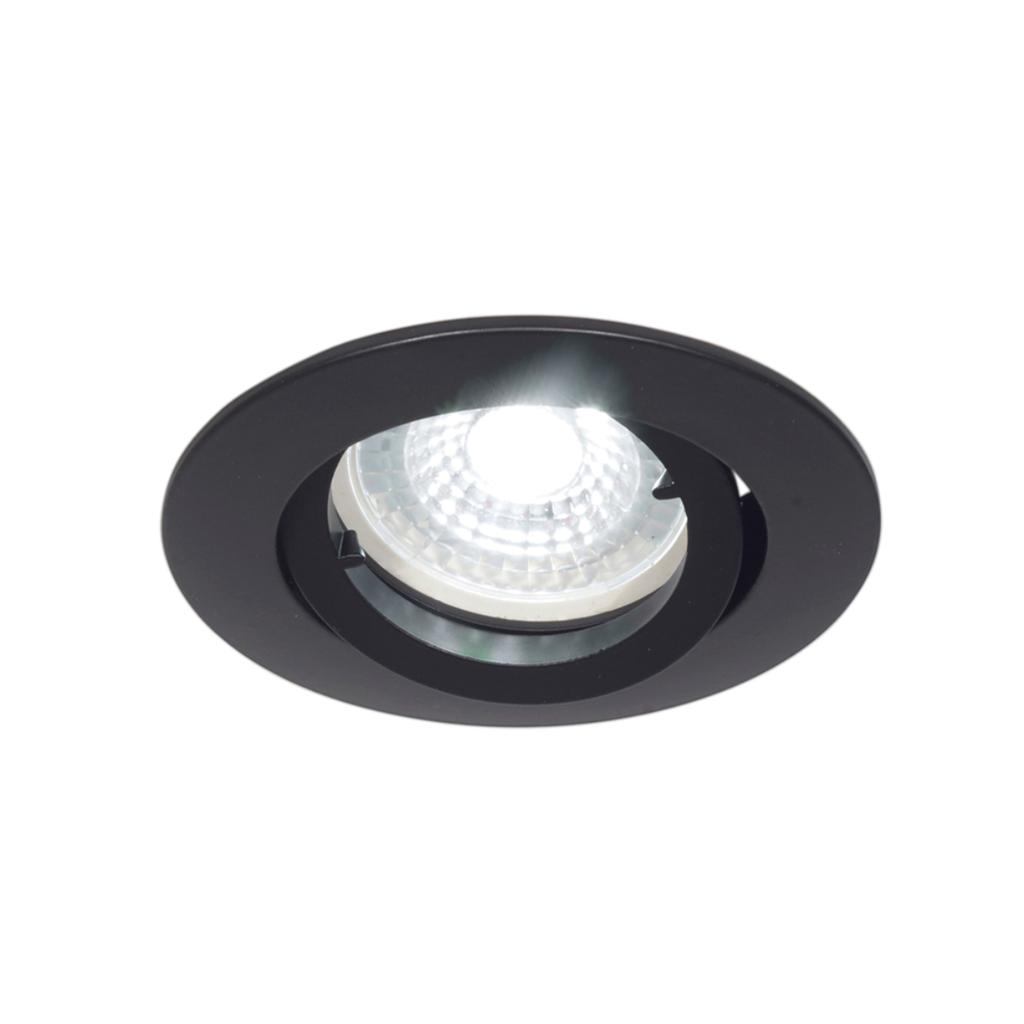 Embutido rerondo movil aluminio para GU10 - negro