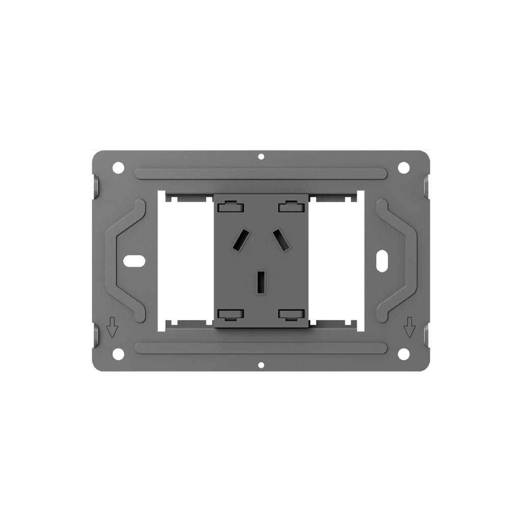TOMACORRIENTE MILAN MACROLED, AC 250V, 10A MAX. BASTIDOR METALICO, SIN FRENTE