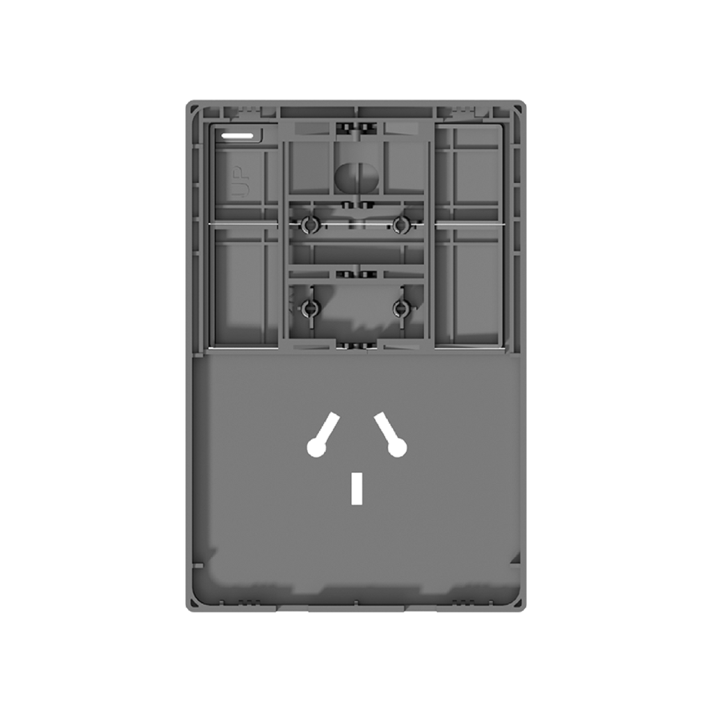 FRENTE PARA TECLA 2 CANALES CON TOMACORRIENTE BI-NORMA MILAN MACROLED, COLOR GRIS