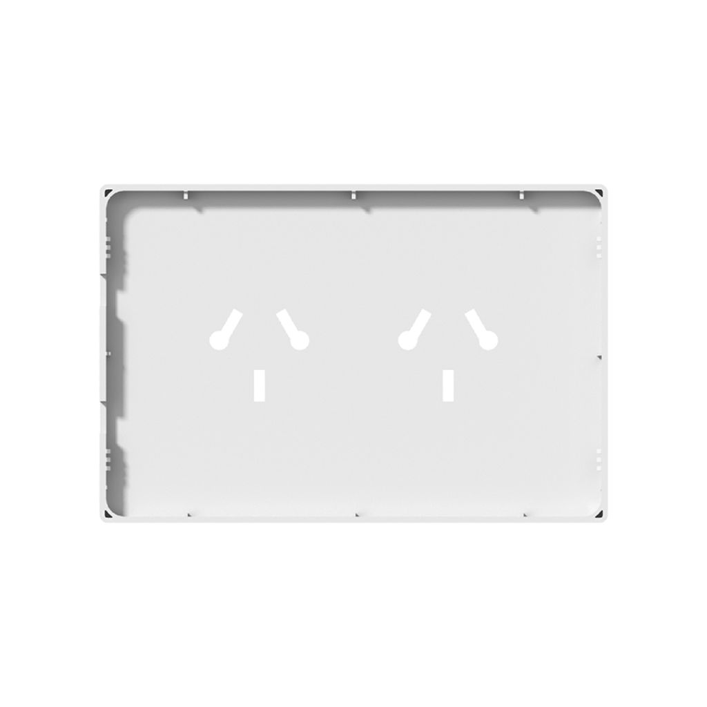 FRENTE PARA TOMACORRIENTE BI-NORMA DOBLE MILAN MACROLED, COLOR BLANCO