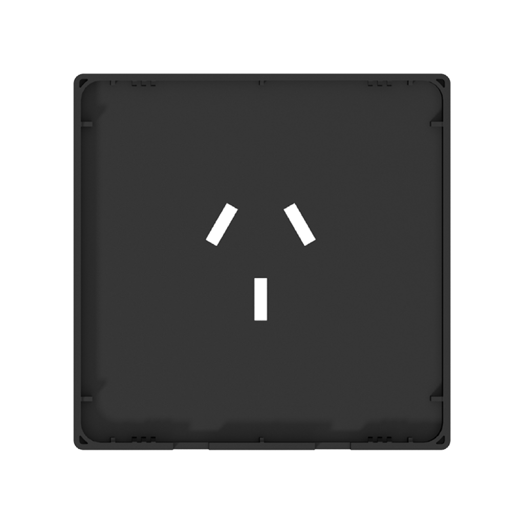 FRENTE PARA TOMACORRIENTE MIGNON 20A MILAN MACROLED, COLOR NEGRO