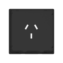 FRENTE PARA TOMACORRIENTE MIGNON 20A MILAN MACROLED, COLOR NEGRO