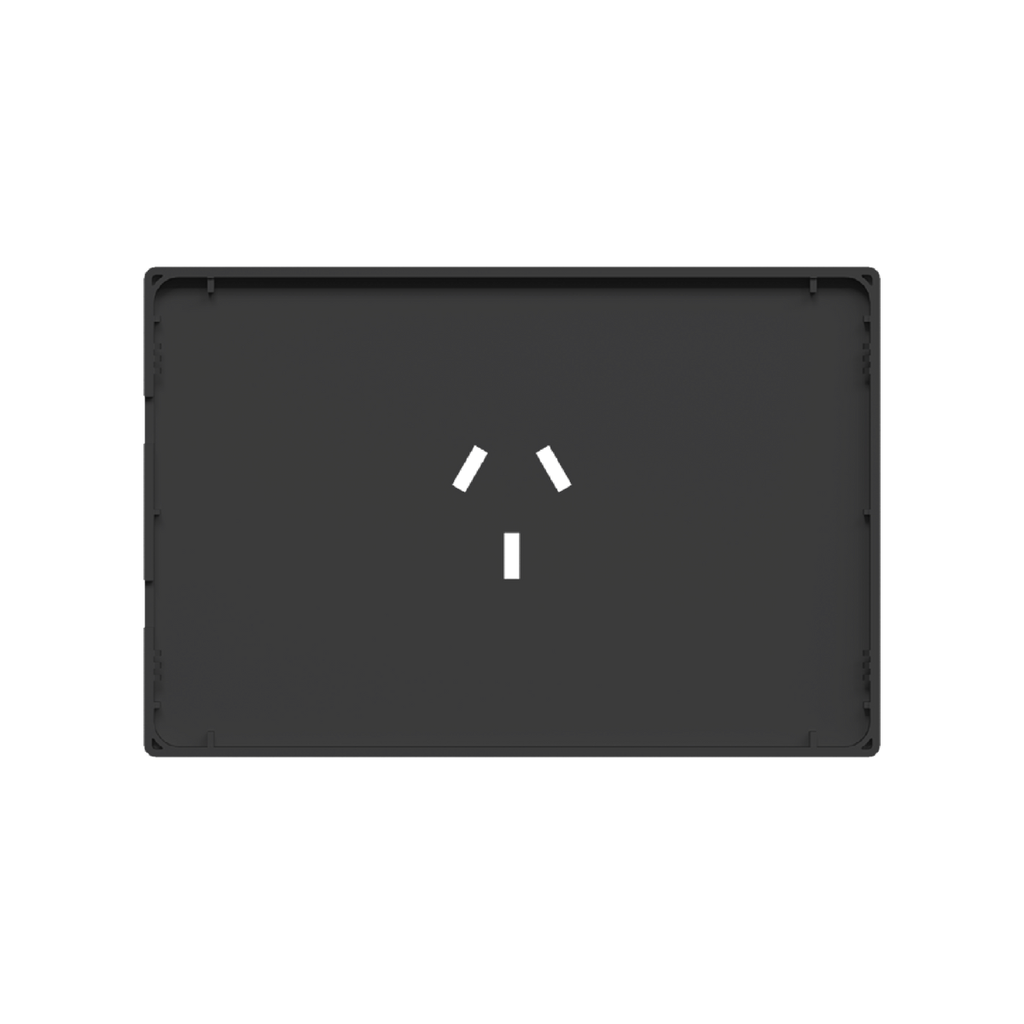 FRENTE PARA TOMACORRIENTE 20A MILAN MACROLED, COLOR NEGRO