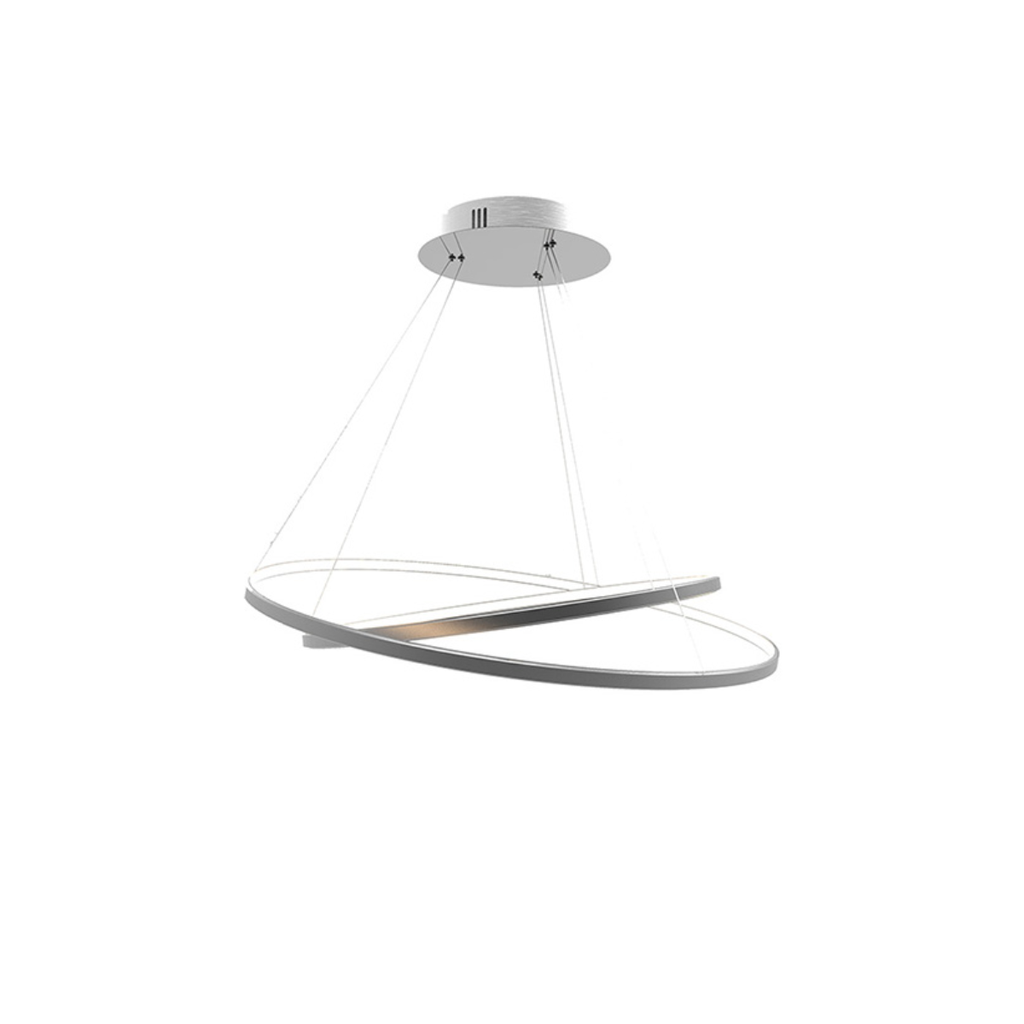 Colgante Saturno Doble Ø60/80 cm, 3000K (CAL), Aluminio, 86W, 1,2m